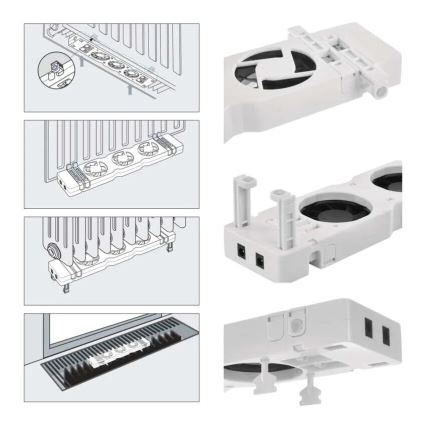LOT 3x Ventilateur de radiateur 5/230V blanc
