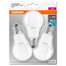 LOT 3xLED Ampoule E27/8,5W/230V - Osram