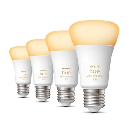 LOT 4x Ampoule à intensité variable LED  Philips Hue WHITE AMBIANCE E27/6W/230V 2200-6500K