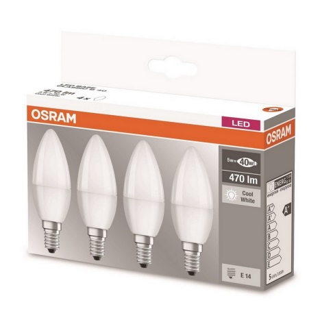 LOT 4x Ampoule LED  E14/5W/230V 4000K - Osram