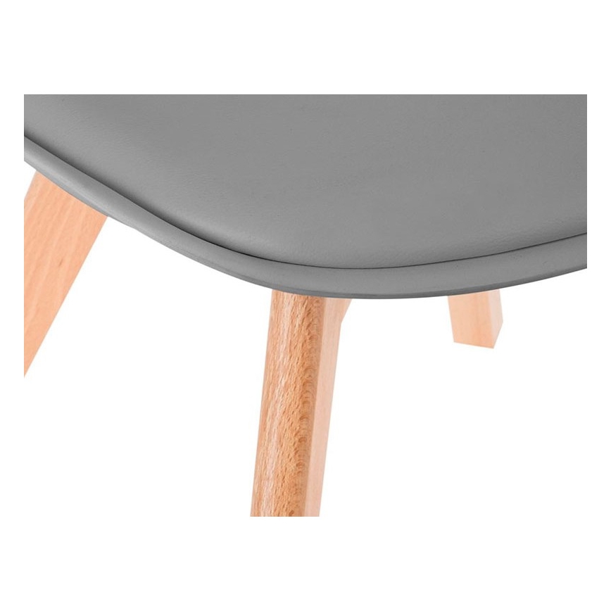 LOT 4x Chaise de repas BAYA hêtre/gris clair