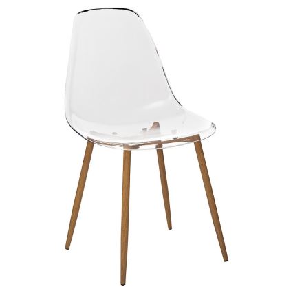 LOT 4x Chaise de repas TAHO marron/transparent