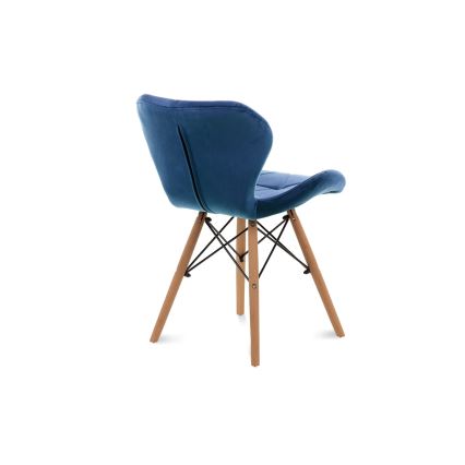 LOT 4x Chaise de repas TRIGO 74x48 cm bleu foncé/hêtre