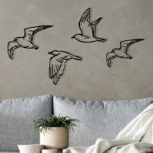 LOT 4x Décoration murale oiseaux