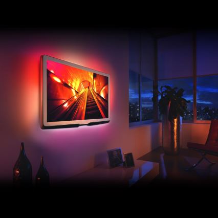 LOT 4x Ruban à intensité variable LED RGB 2x30cm 2x50cm LED/2,16/3,6W/5V IP65 + Télécommande