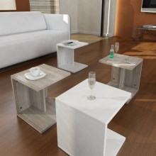 LOT 4x Table d'appoint blanc/marron