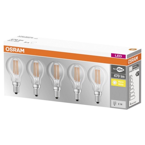 LOT 5x Ampoule LED VINTAGE E14/4W/230V 2700K - Osram