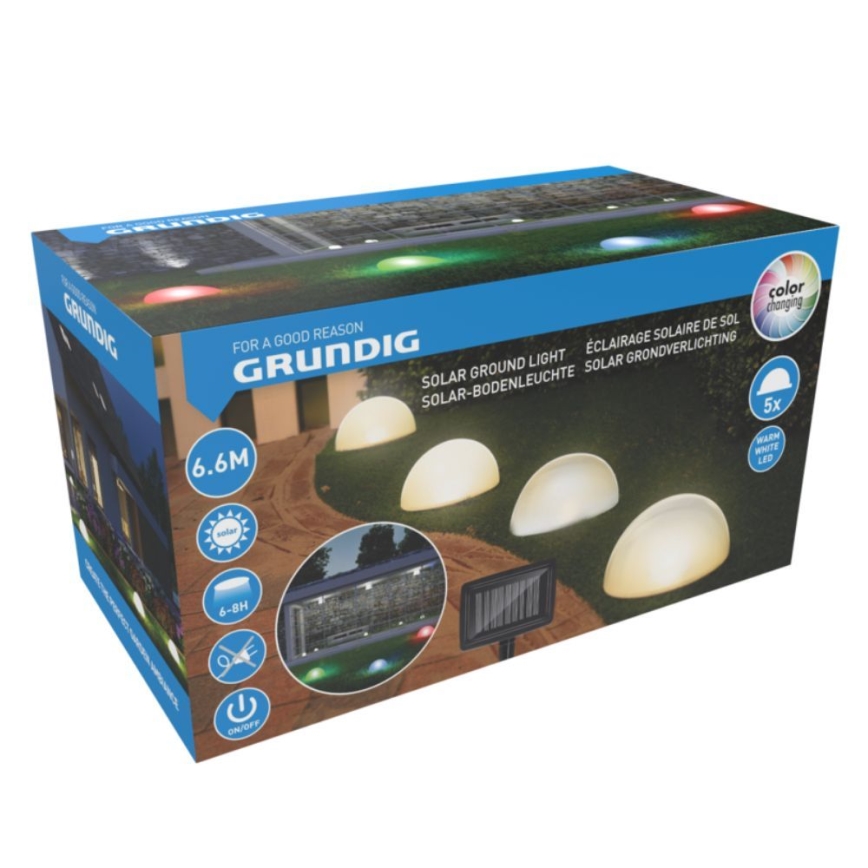 LOT 5x Éclairage solaire LED/3,2V 600 mAh multicolore