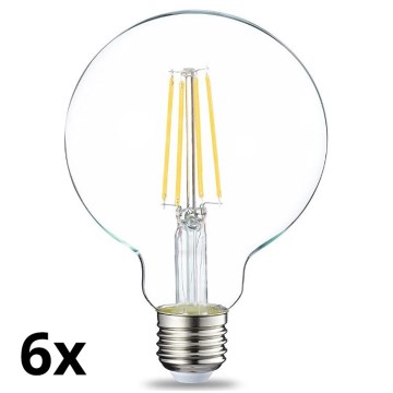 LOT 6x Ampoule à intensité variable LED VINTAGE G93 E27/8W/230V 2700K