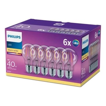 LOT 6x Ampoule LED VINTAGE Philips E27/4W/230V 2700K