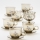 Lot 6x tasse en verre avec une soucoupe et 1x sucrier fumé bouquet no. 4