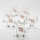 Lot 6x tasse en verre avec une soucoupe et 1x sucrier transparent bouquet n° 2