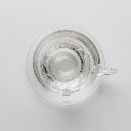 Lot 6x tasse en verre avec une soucoupe transparent bouquet no. 5