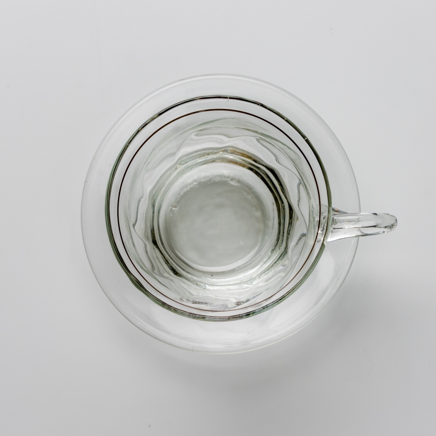 Lot 6x tasse en verre avec une soucoupe transparent bouquet n° 3