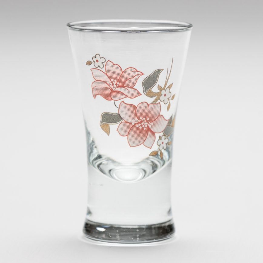 Lot 6x verre à liqueur avec un motif de bouquet n° 2