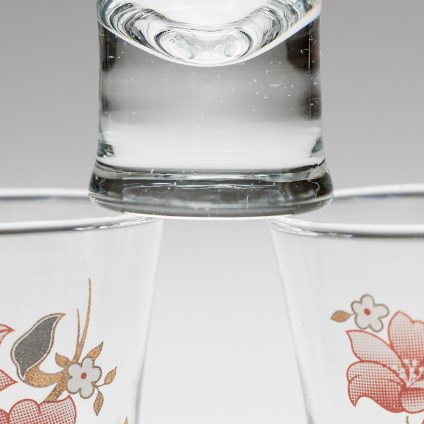 Lot 6x verre à liqueur avec un motif de bouquet n° 2