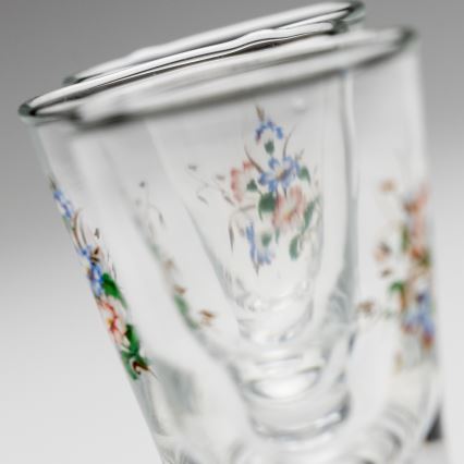 Lot 6x verre à liqueur avec un motif de bouquet n° 3
