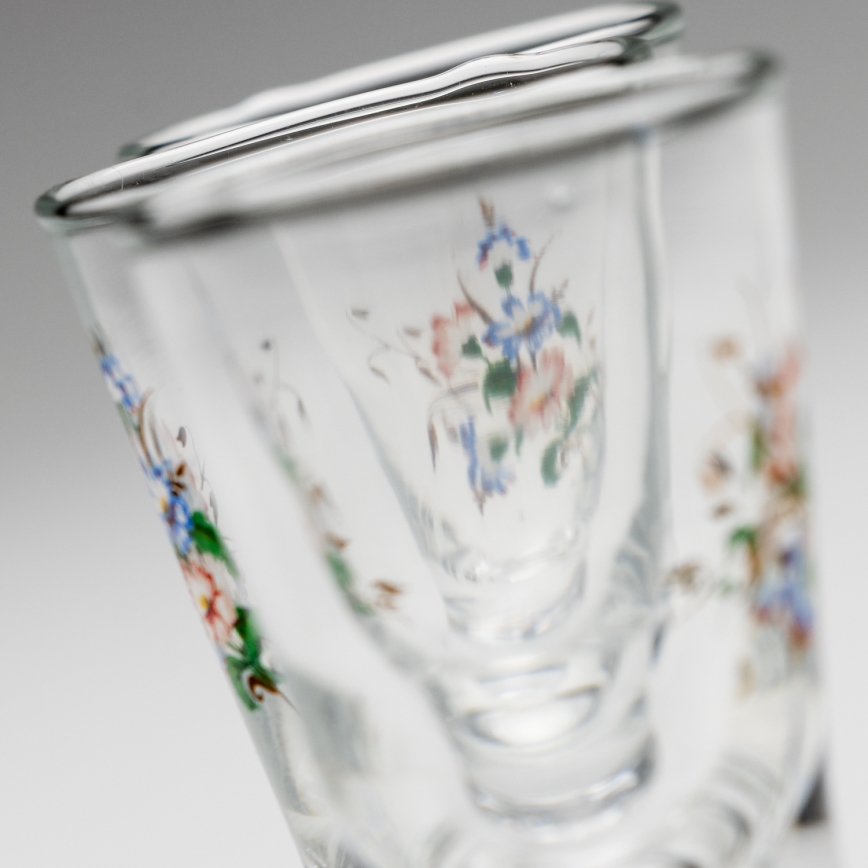 Lot 6x verre à liqueur avec un motif de bouquet n° 3