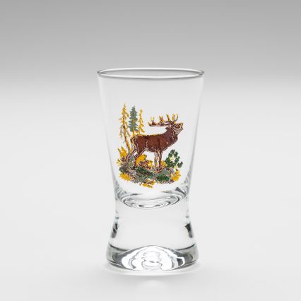Lot 6x verre à liqueur avec un motif de chasse