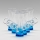 Lot 6x verre à liqueur avec une poignée bleu