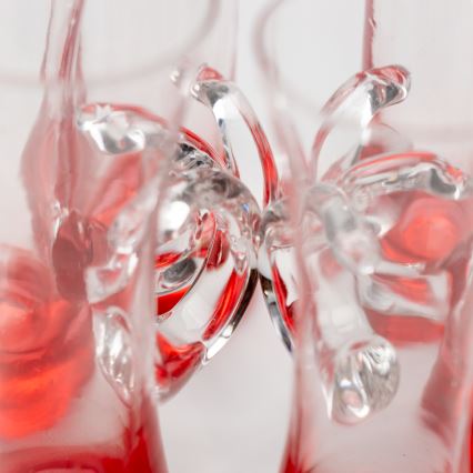 Lot 6x verre à liqueur avec une poignée rouge