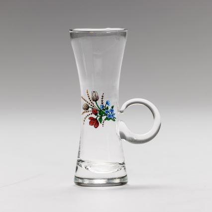 Lot 6x verre à liqueur avec une poignée transparent avec un motif de bouquet n° 5