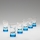 Lot 6x verre à shot 25 mm transparent bleu