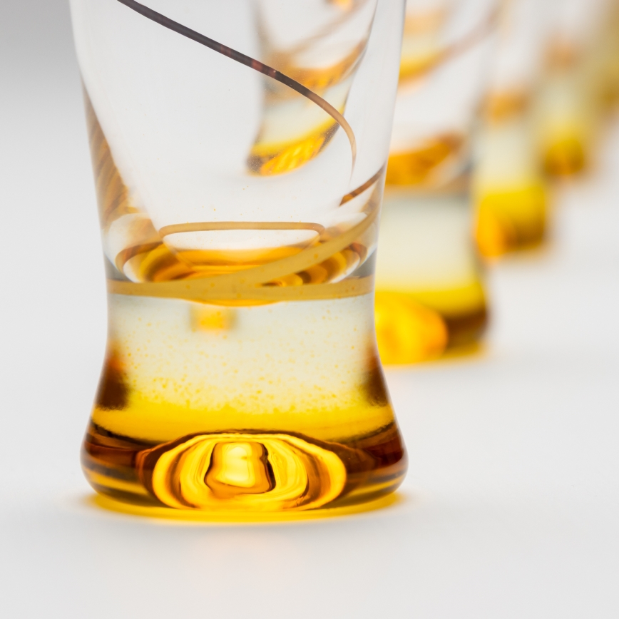 Lot 6x verre à shot 25 mm transparent jaune
