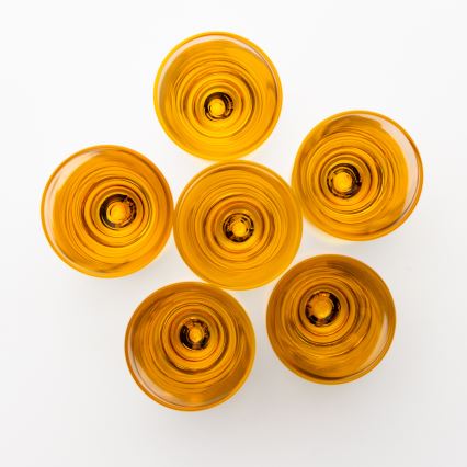 Lot 6x verre à shot 25 mm transparent jaune