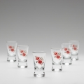 Lot 6x verre à shot transparent avec un motif de bouquet n° 2