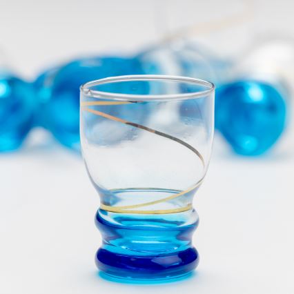 Lot 6x verre à shot transparent bleu