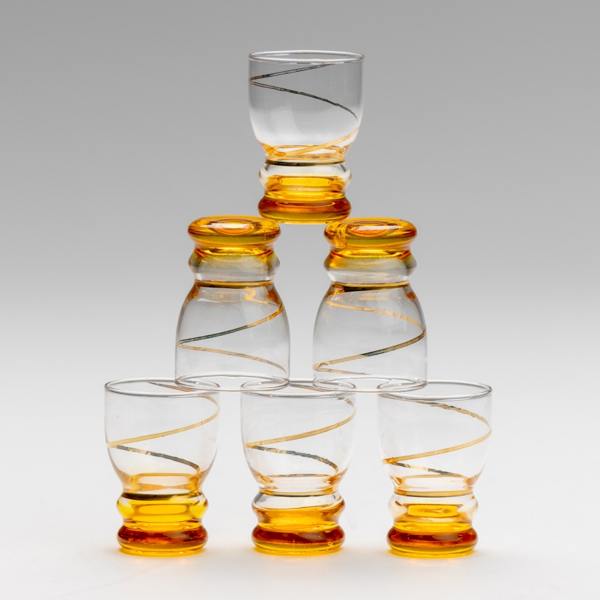 Lot 6x verre à shot transparent jaune