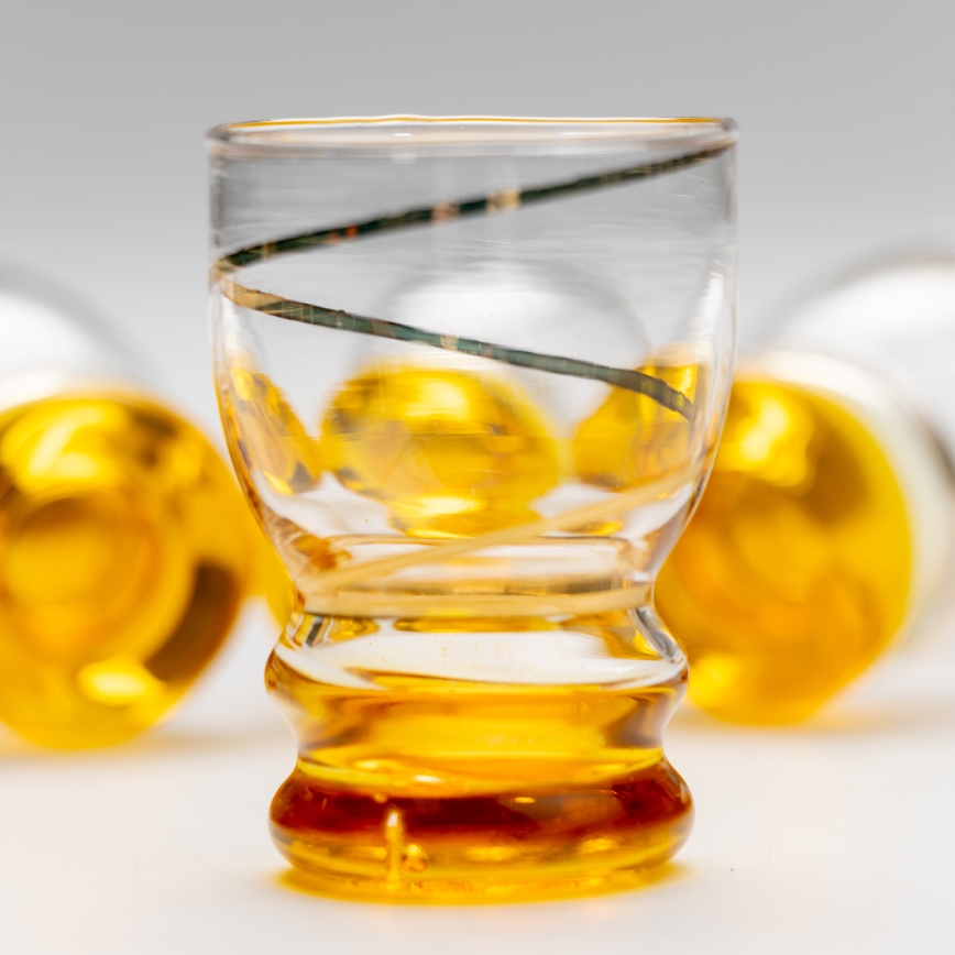 Lot 6x verre à shot transparent jaune