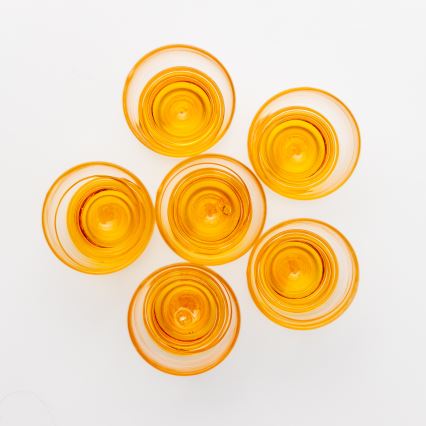 Lot 6x verre à shot transparent jaune