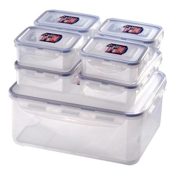 LOT 7x Récipient alimentaire LOCK bleu/transparent