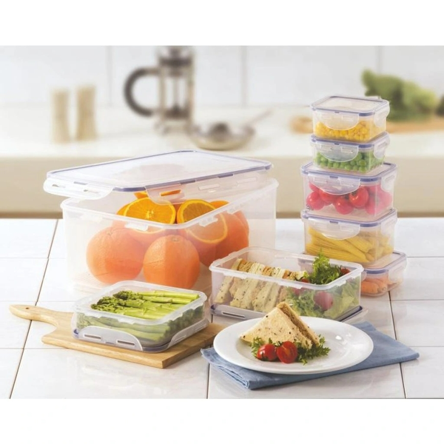 LOT 7x Récipient alimentaire LOCK bleu/transparent