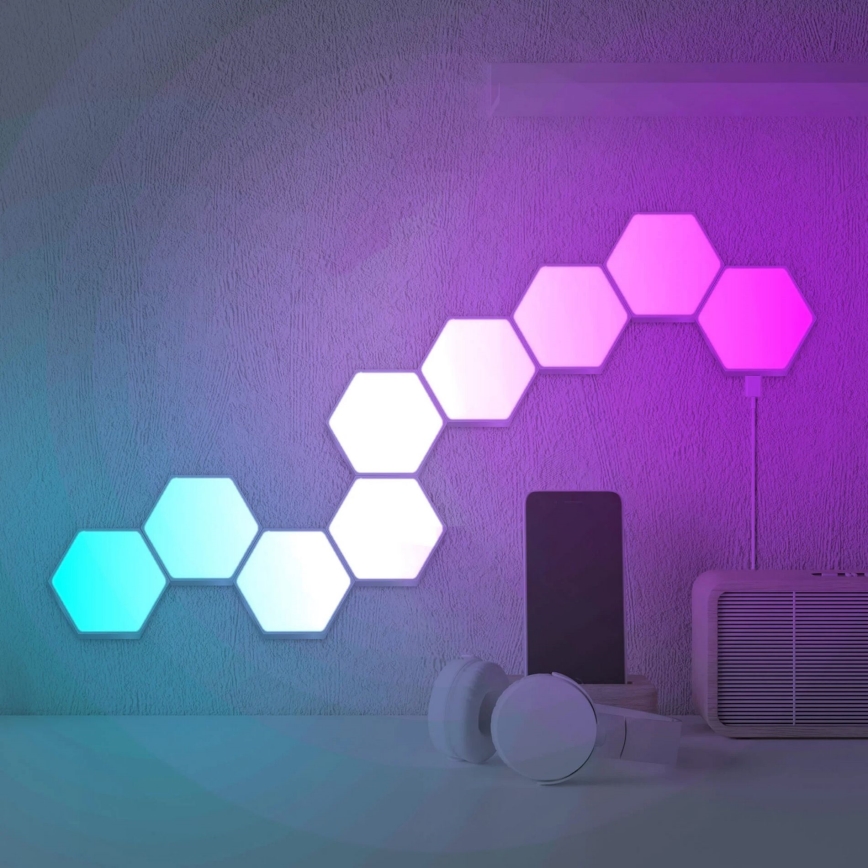 LOT 9x Applique murale décorative RGBW à intensité variable MAYA LED/1W/230V + Télécommande