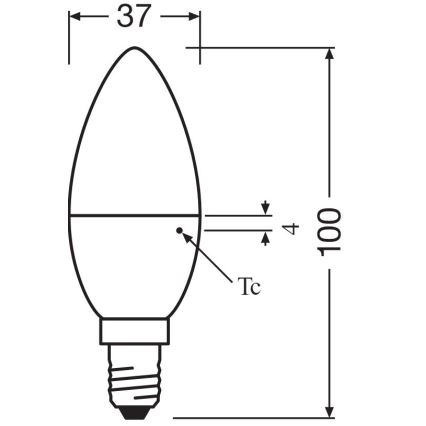 Lot de 2 ampoules LED B38 E14/4,9W/230V 2700K - Osram