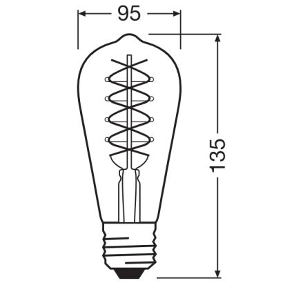 Lot de 2 ampoules LED dimmables à filament vintage E27/4,8W/230V 2200K - Osram