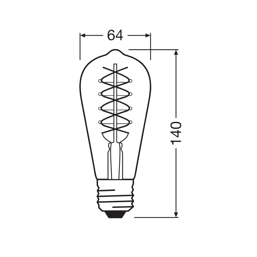 Lot de 2 ampoules LED dimmables à filament vintage E27/7,8W/230V 1800K - Osram