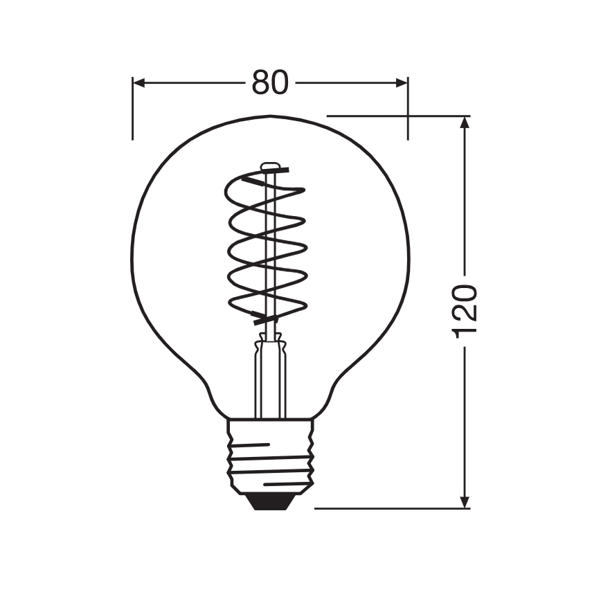 Lot de 2 ampoules LED dimmables à filament vintage E27/7,8W/230V 1800K - Osram
