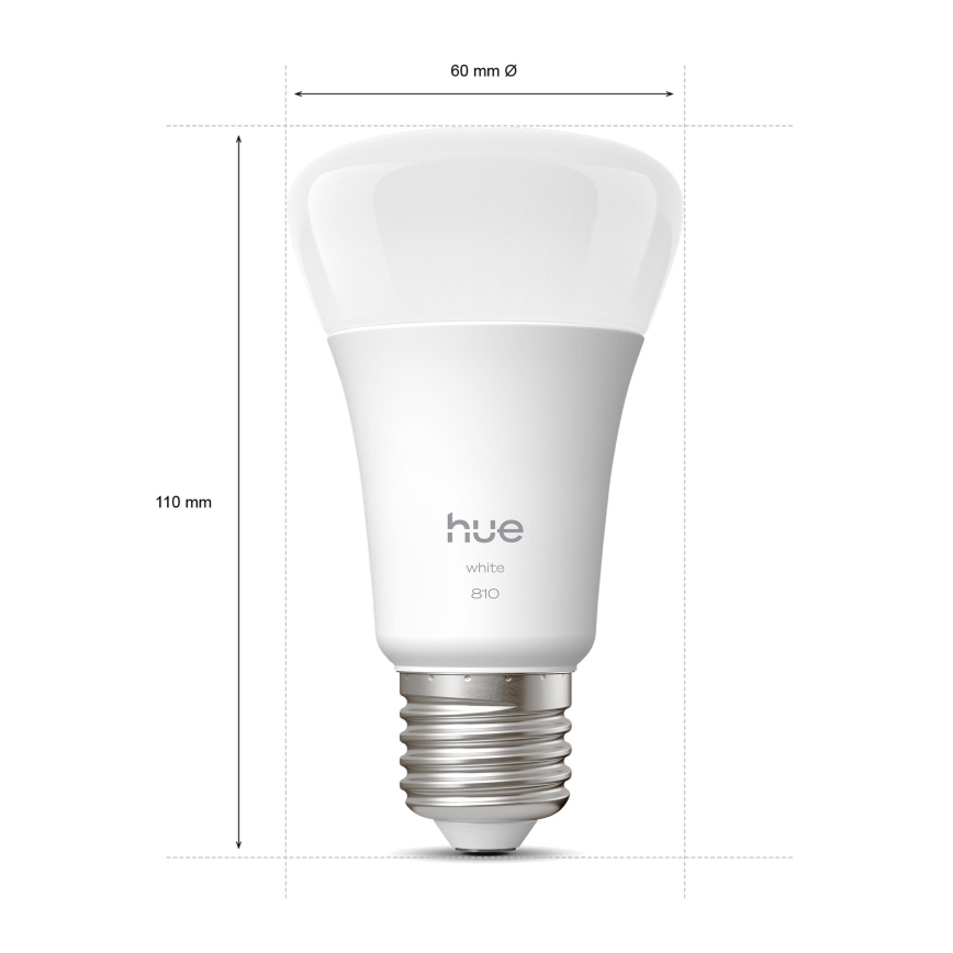 Lot de 2 ampoules LED dimmables Philips Hue White E27 7W 230V 2700K
