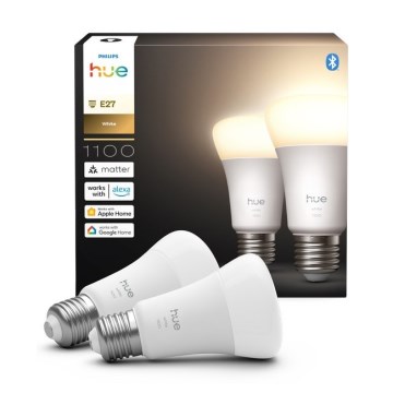 Lot de 2 ampoules LED dimmables Philips Hue WHITE E27/9,5W/230V 2700K