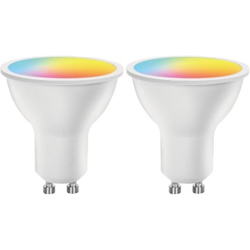Lot de 2 ampoules LED RGBW dimmables MESH GU10/6,5W/230V 2700-6500K Wi-Fi - Aigostar