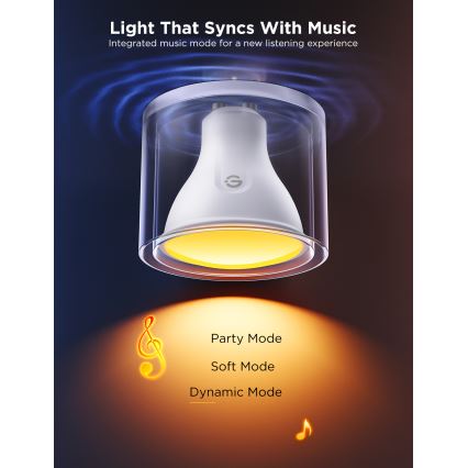 Lot de 2 ampoules LED RGBWW dimmables MATTER GU10/4,8W/230V 2700-6500K Wi-Fi - Govee