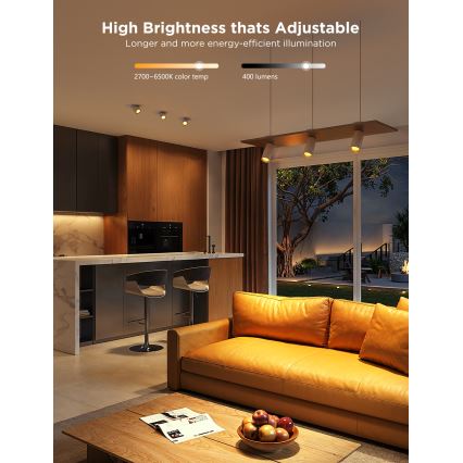 Lot de 2 ampoules LED RGBWW dimmables MATTER GU10/4,8W/230V 2700-6500K Wi-Fi - Govee