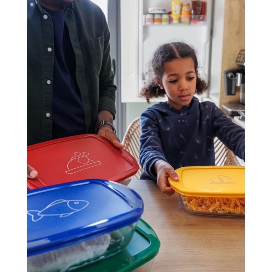 Lot de 2 boîtes de conservation en verre PYREX 1,2/2,5 l