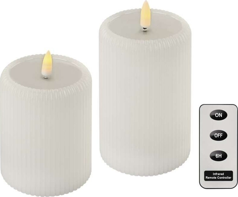 Lot de 2 bougies LED LED/4xAA + télécommande