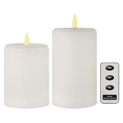 Lot de 2 bougies LED LED/4xAA + télécommande