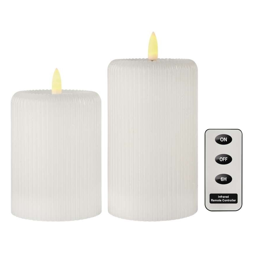 Lot de 2 bougies LED LED/4xAA + télécommande